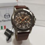 SERGIO TACCHINI Muški GUNMETAL braon kožni ručni sat ST.1.10402-3
