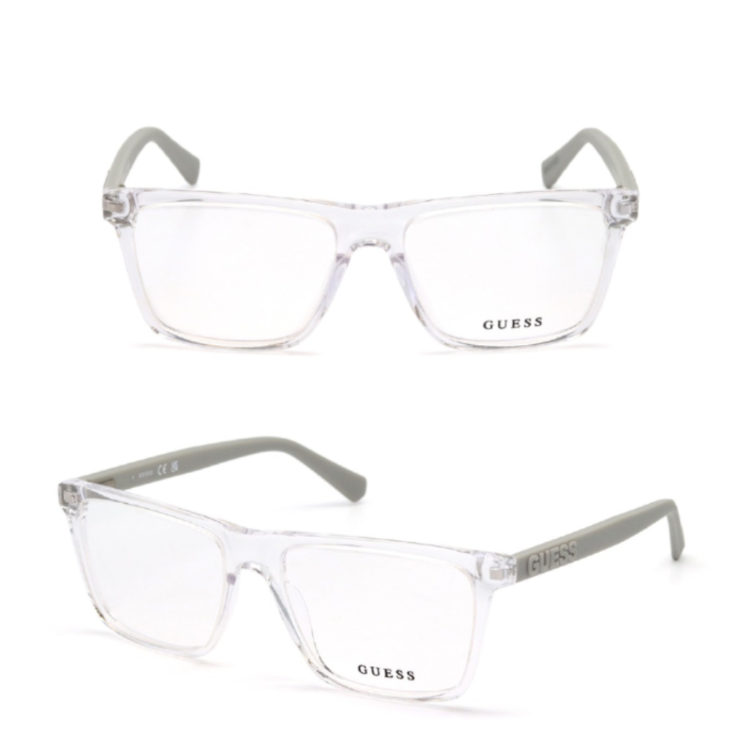 Transparentni Plastični Okvir sa mat sivim drškama GUESS GU50186 020 55-17-145 Transparentni Plastični Okvir sa mat sivim drškama GUESS GU50186 020 55-17-145