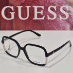 Ženski crni kockasti plastični dioptrijski okvir GUESS GU2950 001