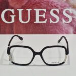 Ženski crni kockasti plastični dioptrijski okvir GUESS GU2950 001