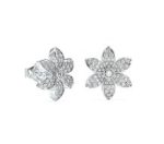 Srebrne GUESS mindjuse u obliku cveta sa cirkonima JUBE04145JWRHT/U