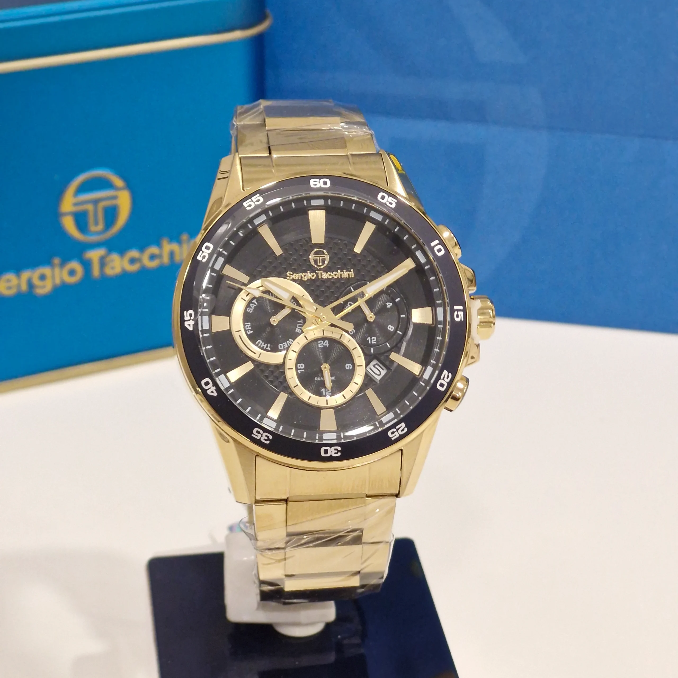 5456-Sergio-Tacchini-Metalni-Crni-Zlatni-Rucni-Sat-ST.1.10309-4 Sergio Tacchini Metalni Crni Zlatni Ručni Sat ST.1.10309-4 - Slika 1