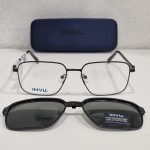Muški mat crni metalni Clip On Naocare INVU IG32500 C 54-16-140